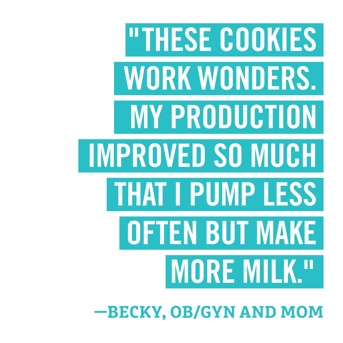 Text on a white background about cookies improving milk production.