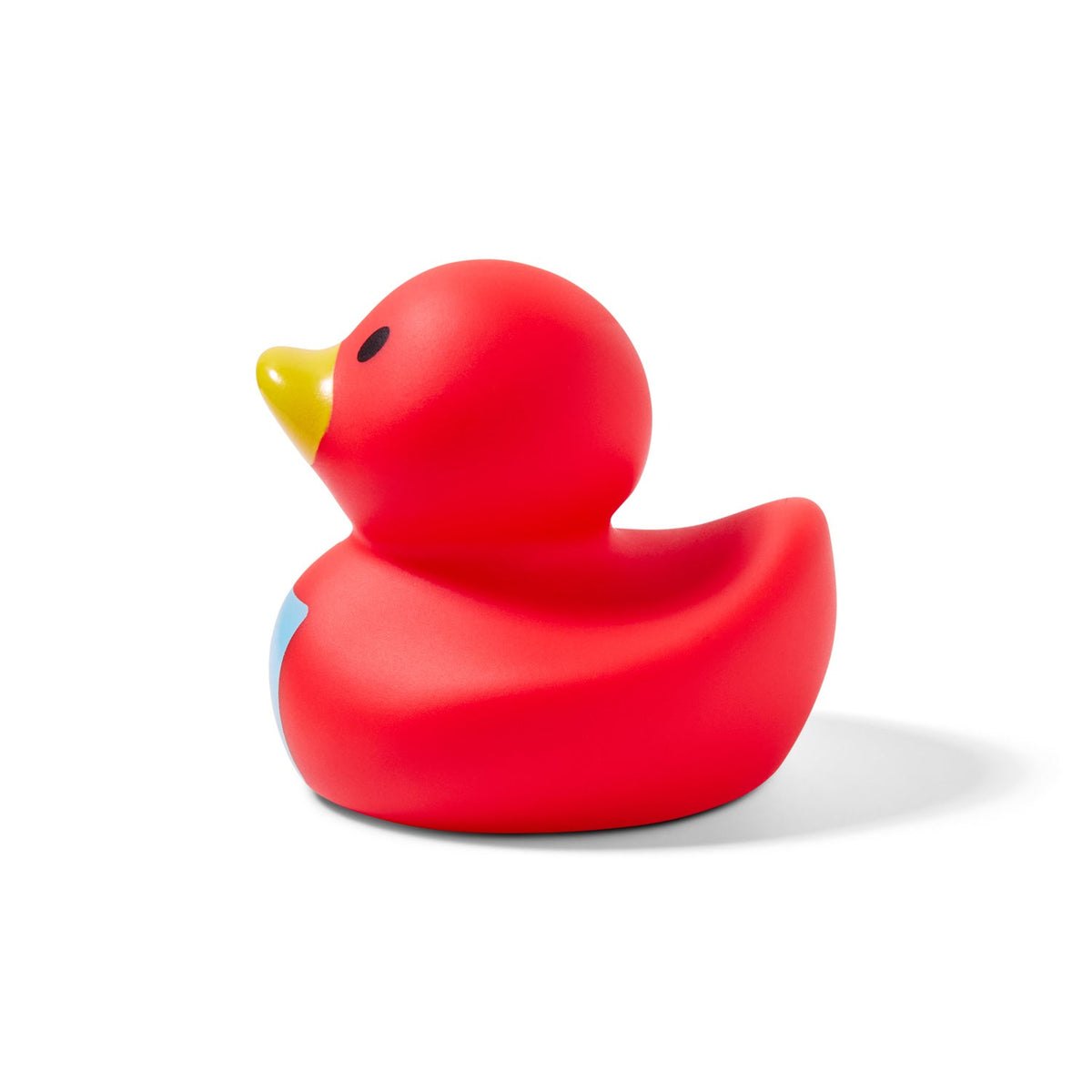 The Munchkin Count Quack Bath Duckies features a red duck with a yellow beak and black eye, shown in profile on a white background.