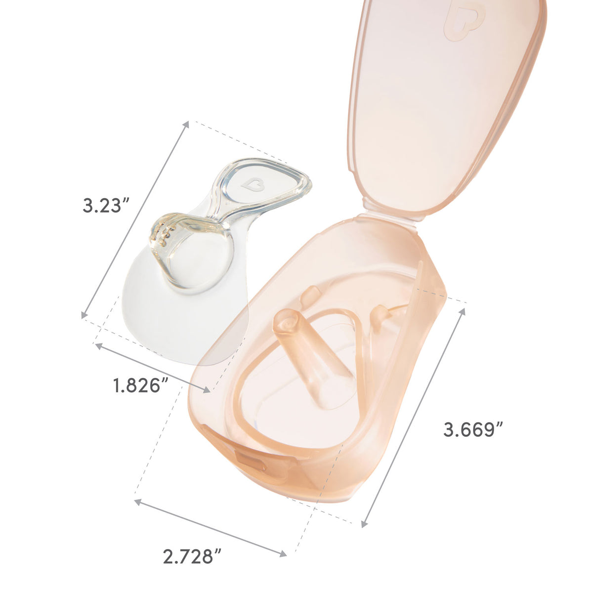 Measurement chart of a dental impression tray with dimensions labeled