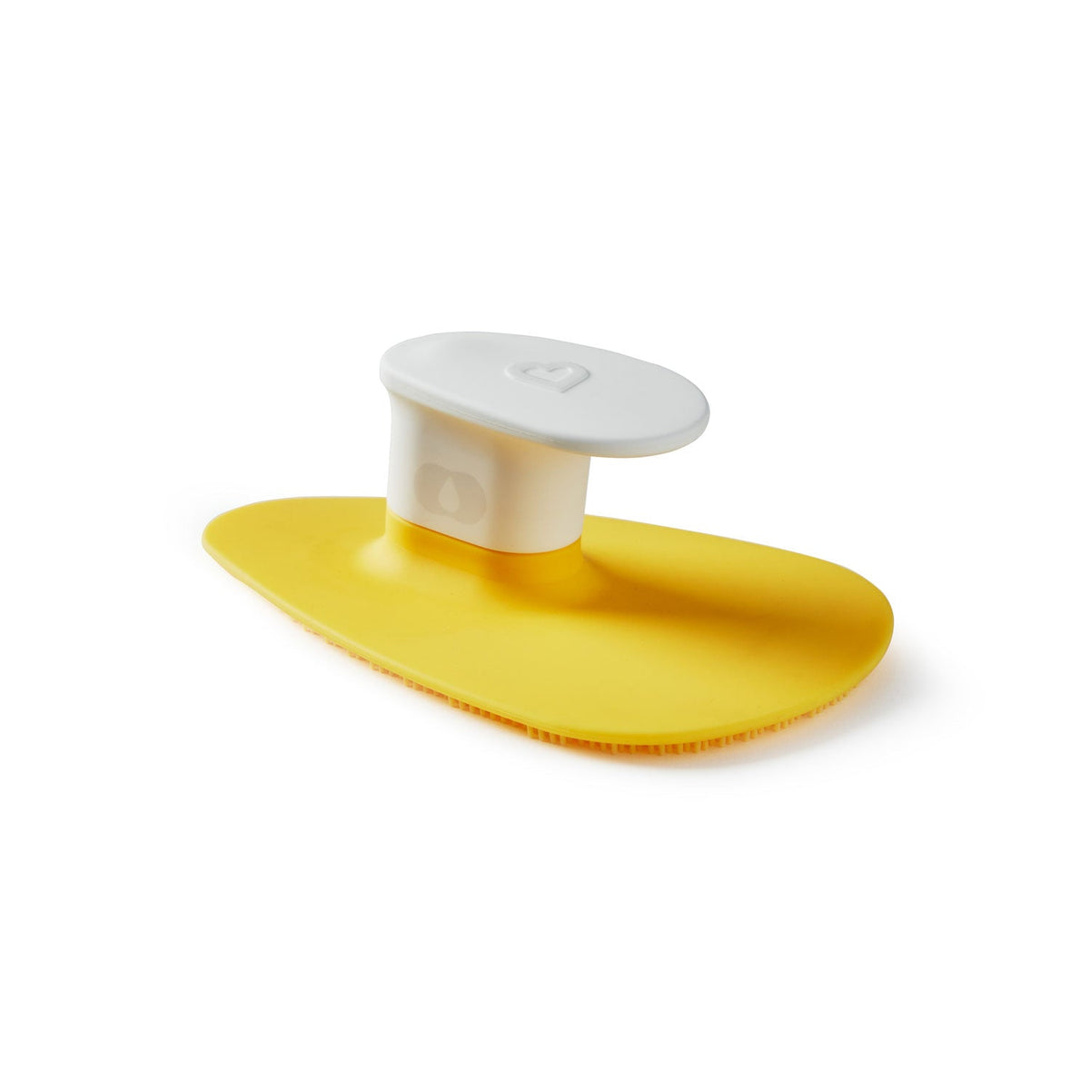 Yellow and white suction cup on a white background